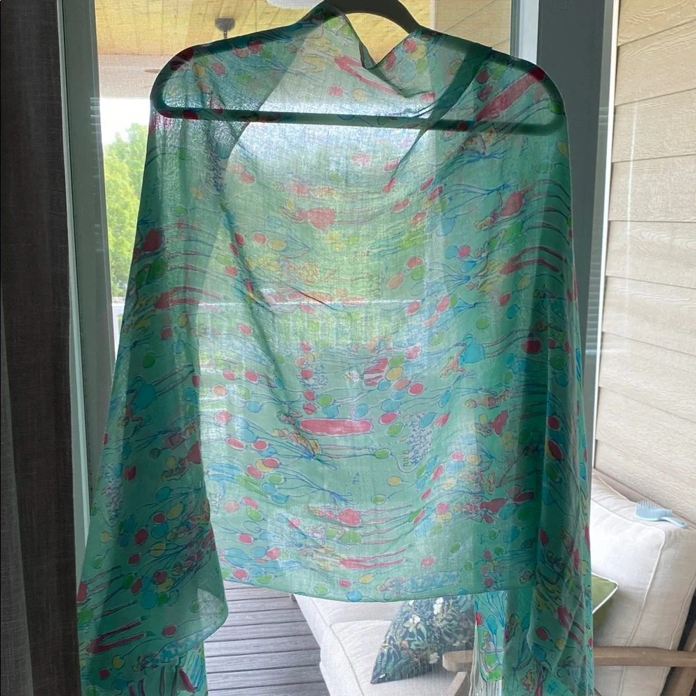 Lilly Pulitzer birthday Murfee silk cashmere scarf - Picture 4 of 9